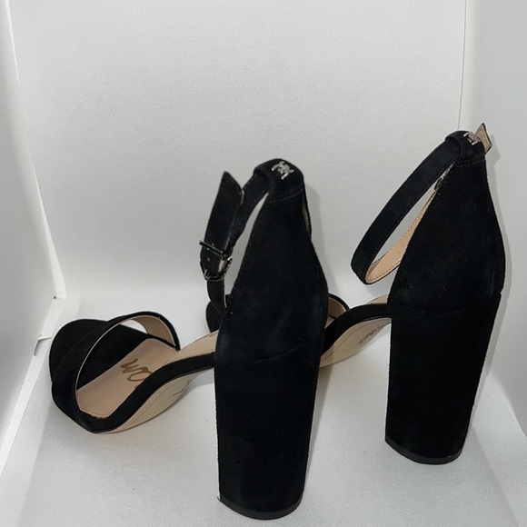 Sam Edelman Yaro black suede ankle strap Block Heels sandals women’s Sz 9 1/2 - Picture 11 of 13